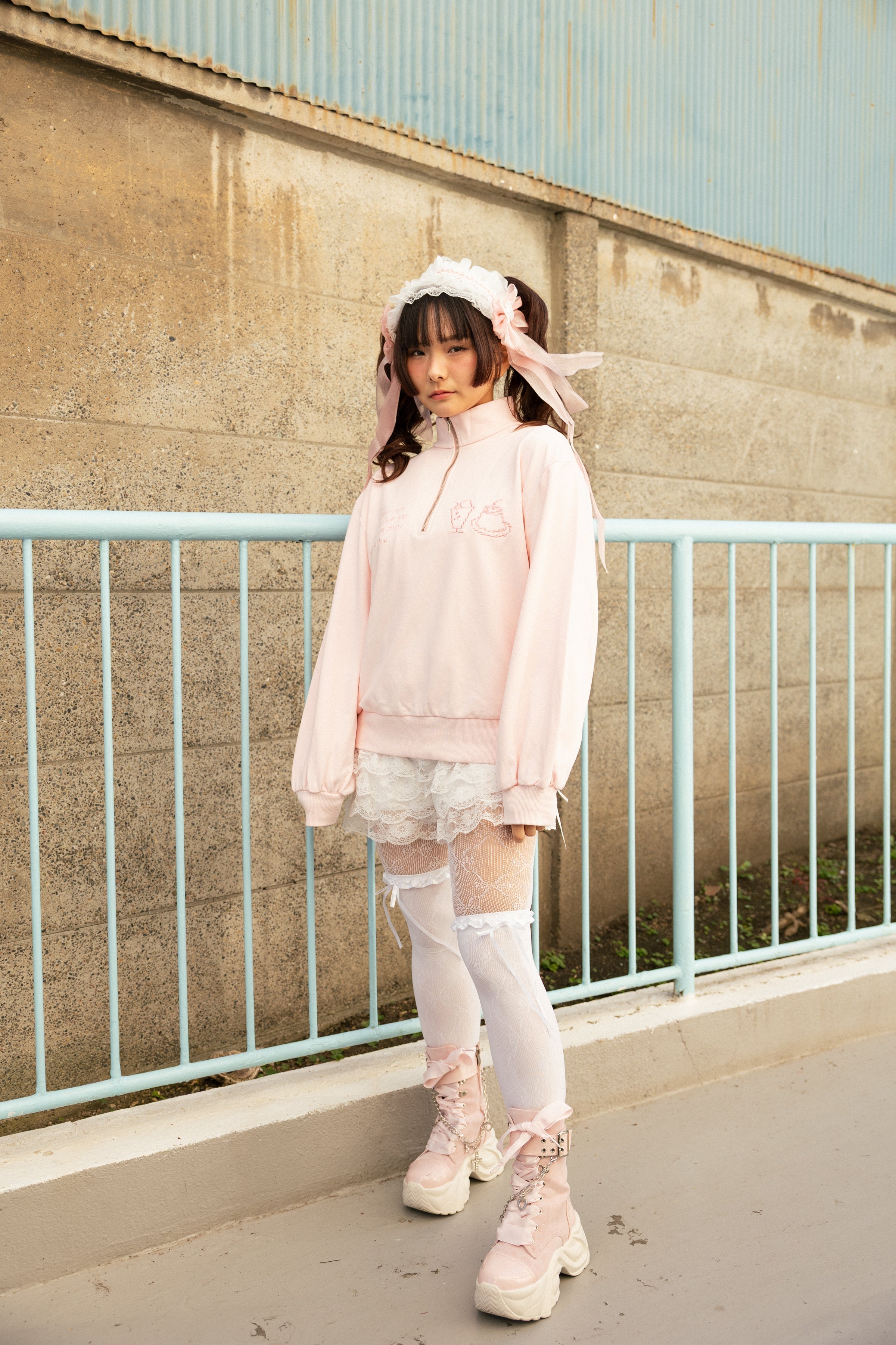 みい Embroidery Half Zip Pullover – MYONGMYONG